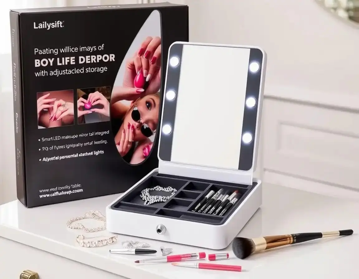 Smart LED Makeup Mirror with Storage