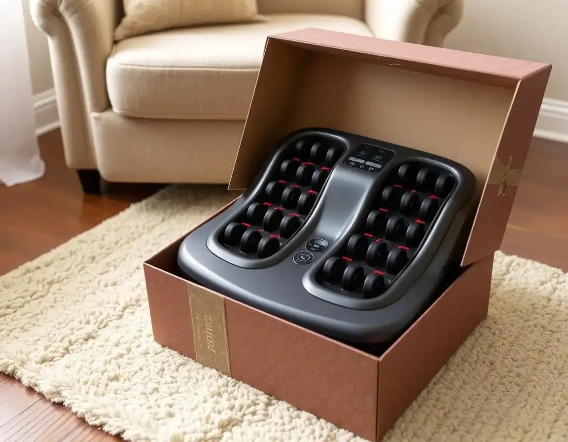 Heated Foot Massager with Shiatsu Rollers