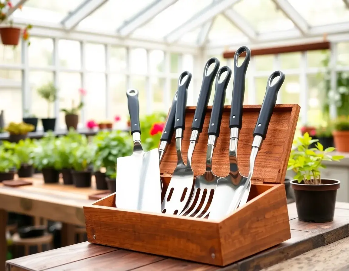 Ergonomic Garden Tools Set Stainless Steel