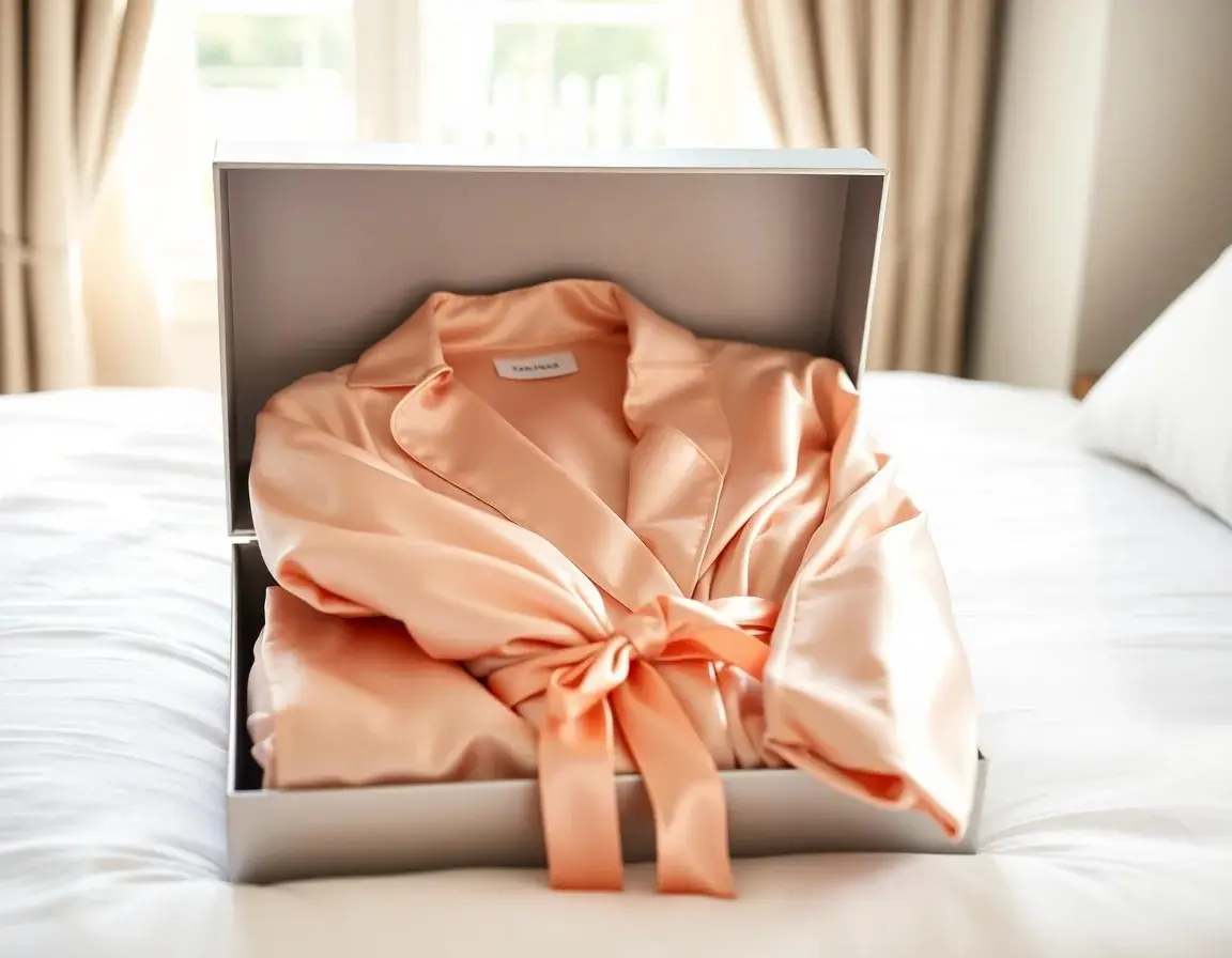 Herren Bademantel-Set aus Seidensatin