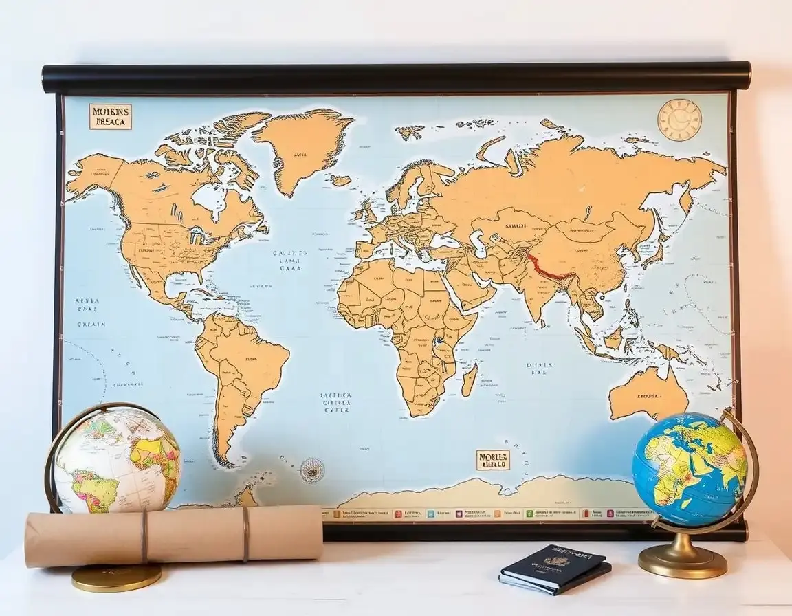 Rubbel Weltkarte für Reisende