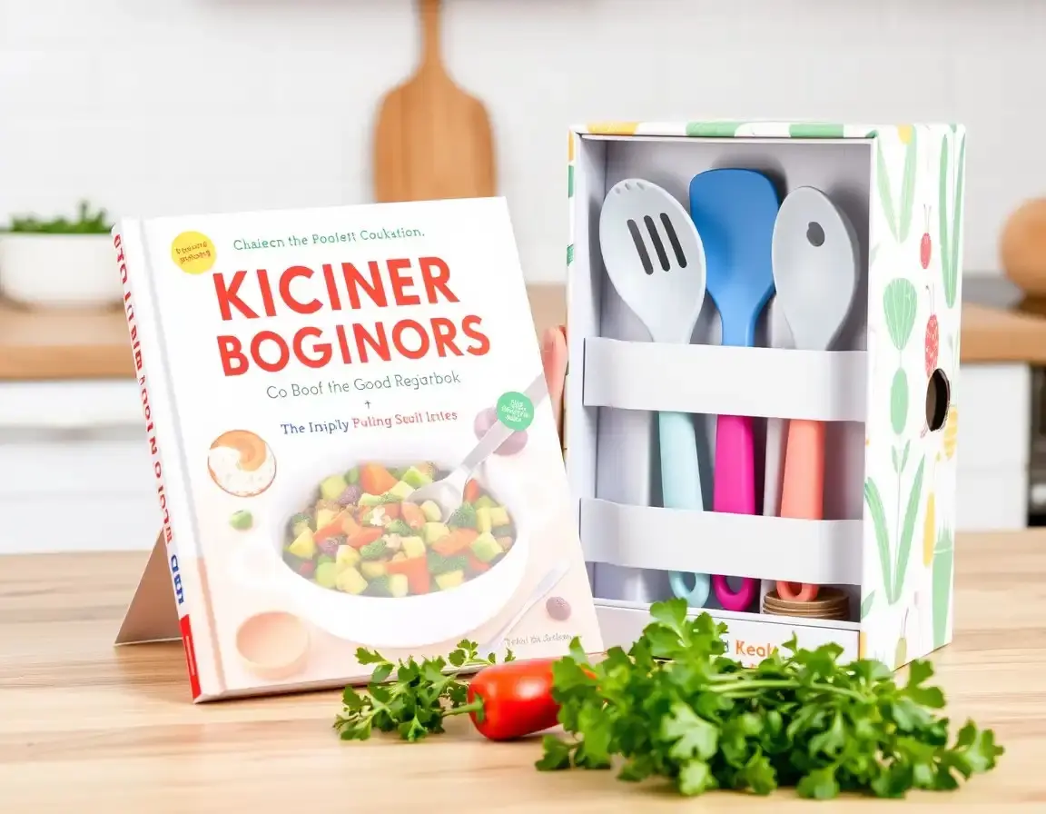 Kochbuch und Silikon Utensilien Set