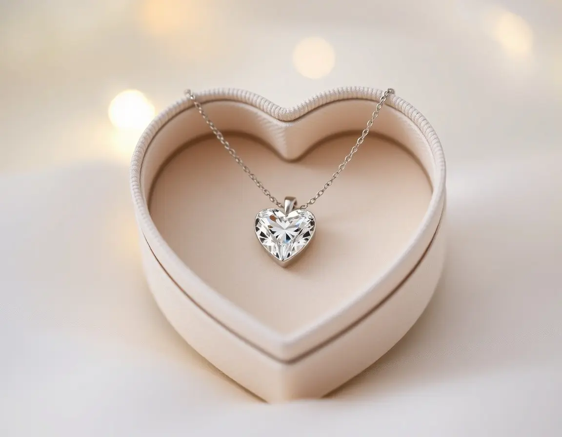Herzförmige Zirkonia-Anhänger Halskette