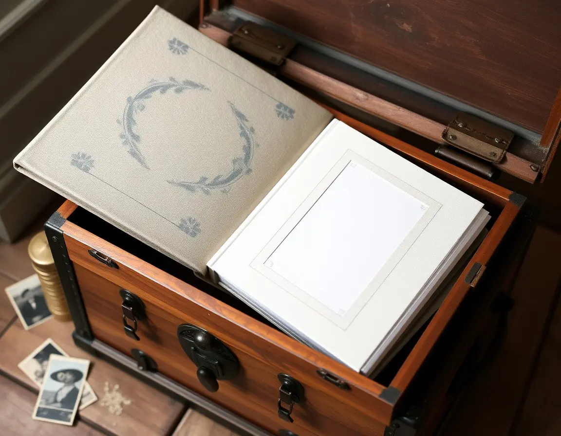 Elegantes Fotoalbum mit Leinenbezug