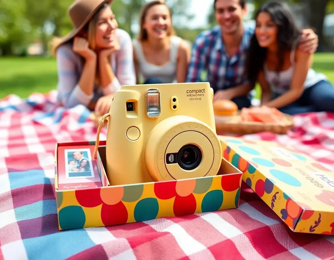 Kompakte Sofortbildkamera im Vintage-Stil