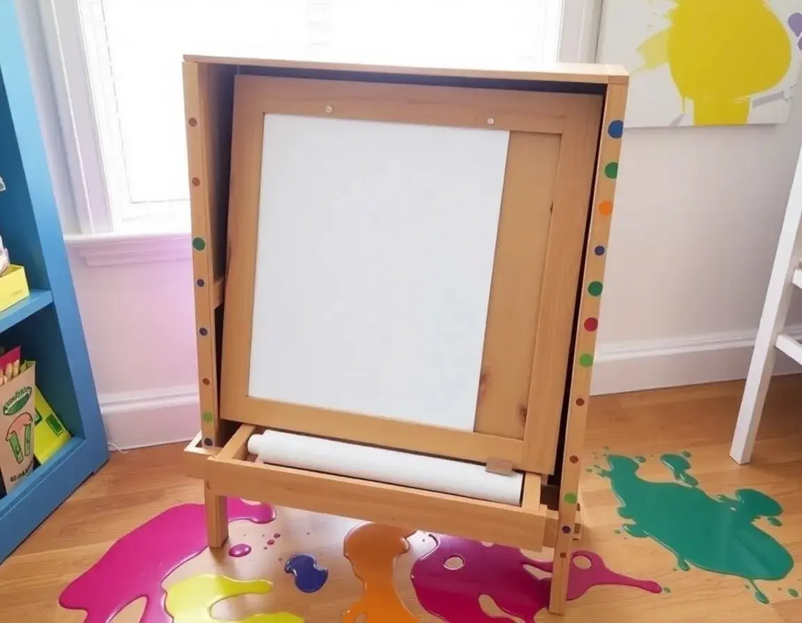 Holz-Staffelei mit zwei Seiten für Kinder