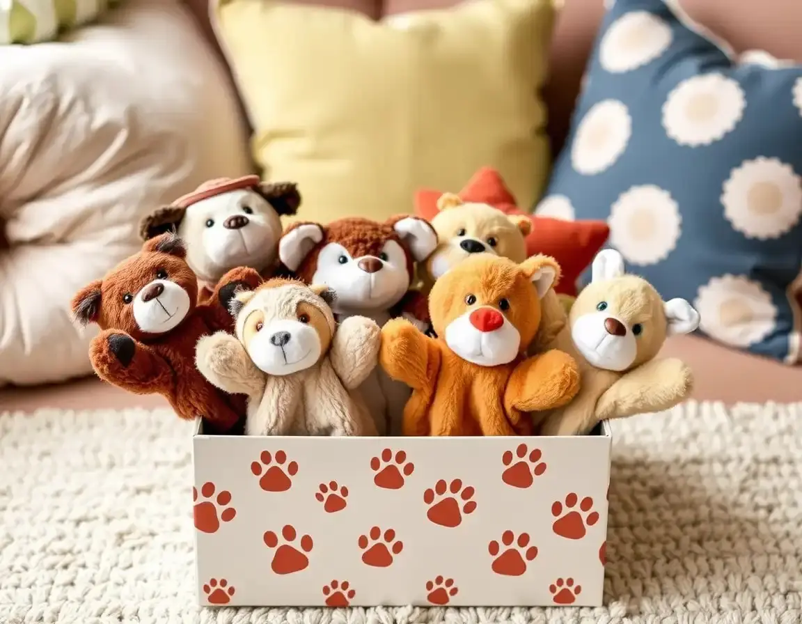 Plush Animal Hand Puppets Set