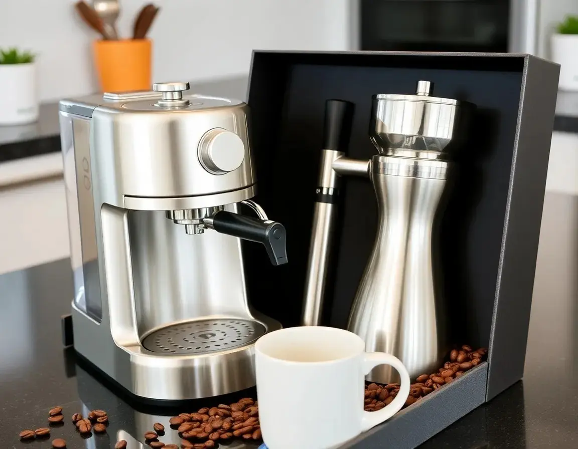 Premium Espressomaschine und Kaffeemühlenset
