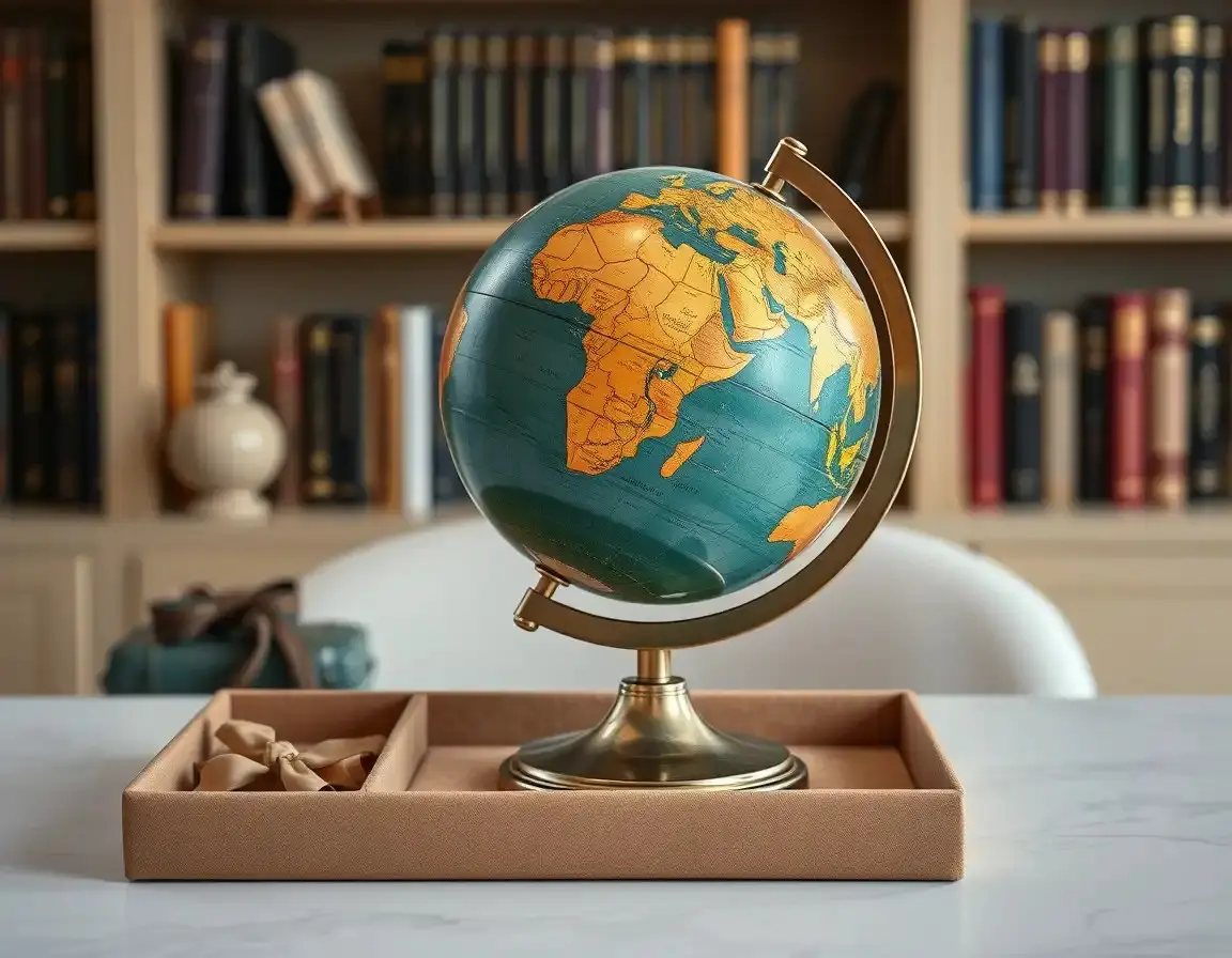 Eleganter Schreibtisch Globus