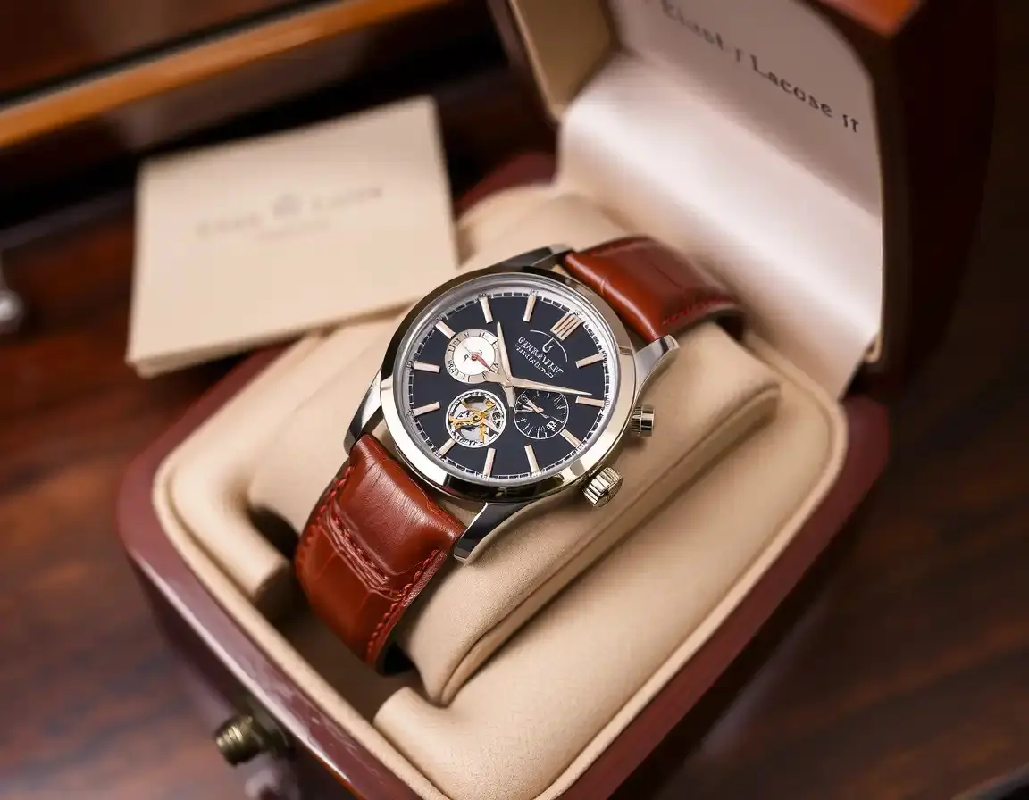 Automatische mechanische Uhr mit Lederarmband