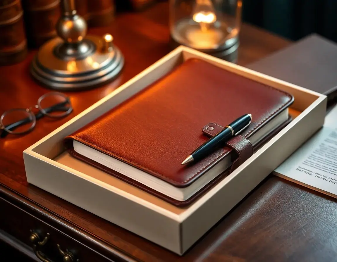Premium Leder-Tagebuch mit Stift-Set