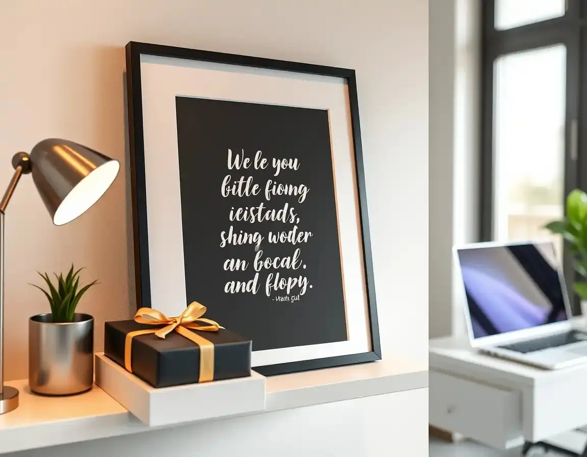 Gerahmte inspirierende Kunst mit Zitat