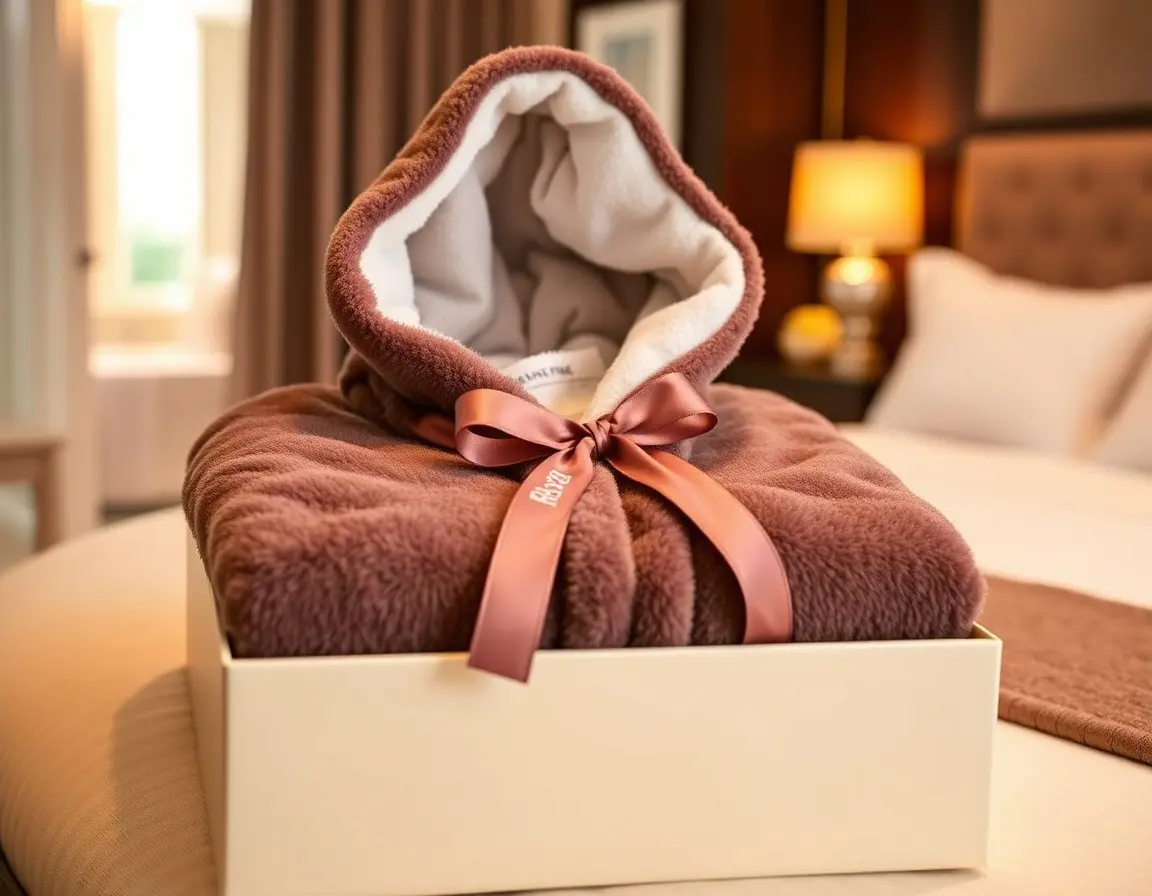 Weicher Plüsch-Bademantel mit Kapuze