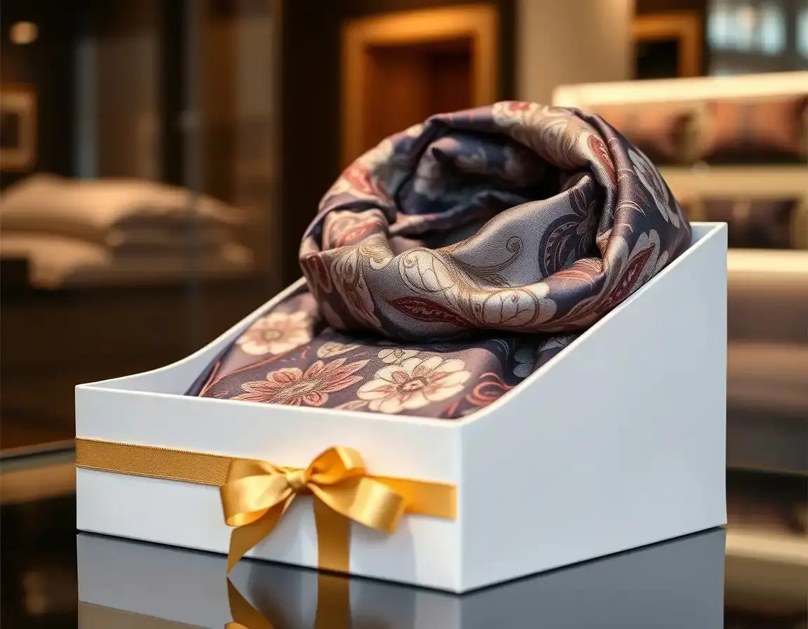 100% Maulbeerseide Schal Elegantes Design