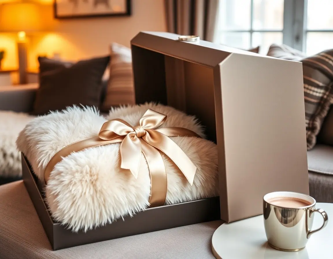 Luxuriöse, weiche Kunstpelz-Überwurfdecke