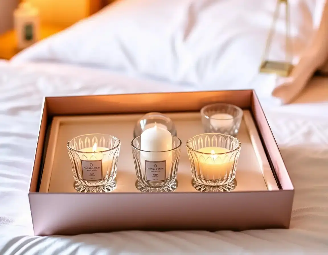 Luxus Duftkerzen-Set in Kristallhaltern