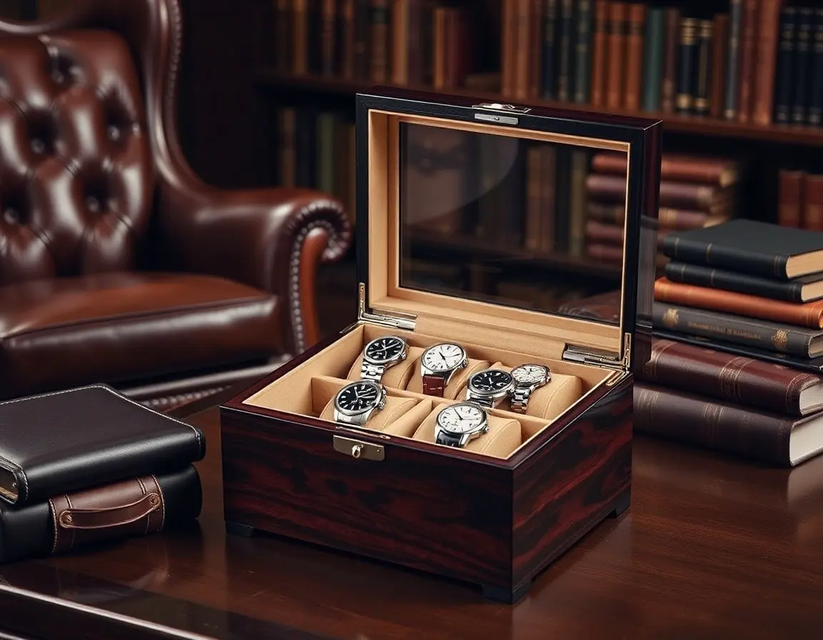 Luxuriöser Uhrenkasten aus Holz